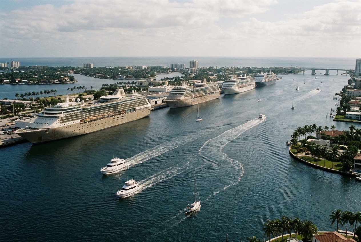 Cruise ships at Port Everglades in Fort Lauderdale